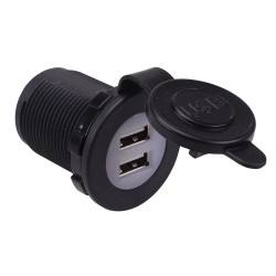 Dual USB-A 5V 2.1A Panel Mount Socket A13-194B-BB3