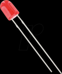 5234R1D-JHC-C LED 5.1mm, wired, red, 600 mcd, 110°/50°