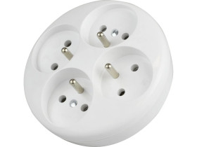 Elektryczny rozgałęźnik 4x 2P+Z okrągły