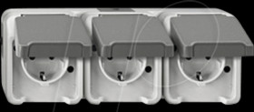 MEG2390-8029 Triple socket, horizontal with contact protection - Aquastar, li