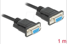 87278 Null modem cable, 9-pin, socket to socket Full handshaking, 1 m