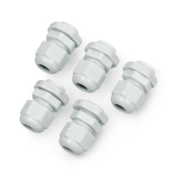 Przepust kablowy hermetyczny - gwint M16 - szary - 5szt.