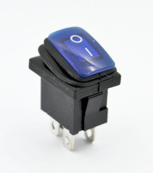KCD1-BU przełącznik kołyskowy hermetyczny podświetlany niebieski ON-OFF; 6A / 250V