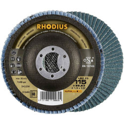 Rhodius 210662 LSZ F3 Flap Disc 115mm Stainless Steel Zirconium-Aluminium