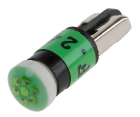 Lampka kontrolna Zielony 24V ac/dc Klin LED średnica 5.46mm długość 17mm