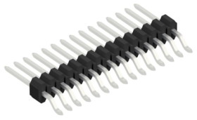 Pin header, 15 pole, pitch 1.27 mm, straight, black, SLVW3SMD04815Z