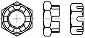 Nakrętki koronkowe M36 TOOLCRAFT TO-6864339 DIN 979 1 szt.