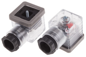 Złącze zaworu elektromagnetycznego A 2P+E 12 V DC Żeński LED: Tak dławnica PG11 Montaż na kablu RS PRO