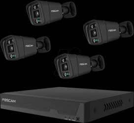 FN 9108 E B4 2T (BLACK) Netzwerk-Videorekorder, Set inkl. 4 Kameras