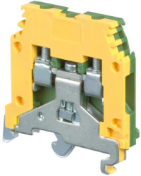 Screw terminal block, screw connection, 4.0 mm², 2 pole, yellow/green, 1SNA165113R1600