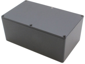 Aluminum die cast enclosure, (L x W x H) 200 x 120 x 85 mm, black (RAL 9005), IP54, 1590EEBK