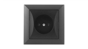 Opal Gniazdo Pojedyncze Bez Uziemienia Czarny Mat Gpt-15 Op Cz/Mat