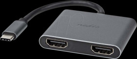 CCGB64670BK01 Adapter, USB-C &gt; 2x HDMI, 4K at 30 Hz, 10 cm