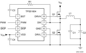4-A, 28-V half bridge gate driver for synchronous buck high frequency CPU core power applications