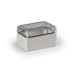 Obudowa Cubo S 75x125x75mm podstawa 50mm boki gładkie szare pokrywa przezroczysta IP67 ABS SABP081308T