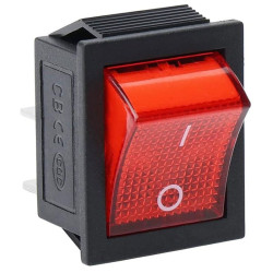Przełącznik kołyskowy podświetlany KCD4 duży czerwony włącznik 230V 16A