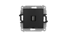 Icon Mechanizm Gniazda Pojedynczego Usb A-A 2.0, Bez Pola Opisowego Czarny...