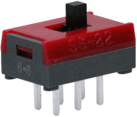 Slide switch, On-On, 2 pole, straight, 100 mA/30 V AC/DC, 9078.0201