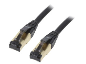 PP8-LSZHCU-BK-7.5M Patch cord S/FTP Cat 8 linka Cu LSZH czarny 7,5m 27AWG