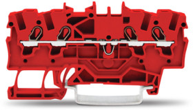 4-wire feed-through terminal, spring-clamp connection, 0.25-2.5 mm², 1 pole, 18 A, 8 kV, red, 2001-1403