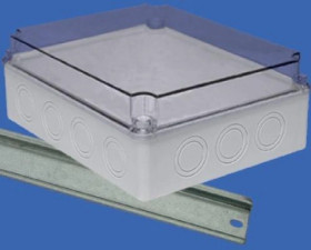 Obudowa hermetyczna natynkowa z szyną 348x228x142mm IP65 szara OH-5A.1 29.51