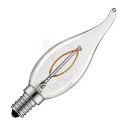 E14 B35s 2,0W 840 filament klar LED line 9525