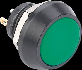 GQ12B-10JGA Pushbutton,Ø 17,5/12 mm, 2A-36 VDC, green
