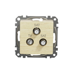 Gniazdo TV/SAT/SAT końcowe(4dB), brzoza, efekt drewna, Sedna Design i Elements SDD180481S