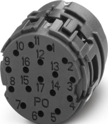 Contact insert, M23, 17 pole, N coding, pin for series M23 PRO, 1554829