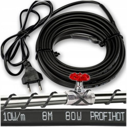 PRZEWÓD GRZEJNY kabel grzewczy samoregulujący z WTYCZKĄ 230V 80W 8M