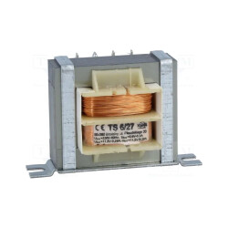 TS6/27 [230V/2x11,5V 2x0,25A + 5,6V 0,3A 6W] transformator sieciowy z mocowaniem