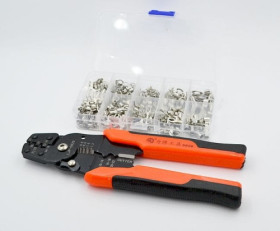 Zestaw konektorów widełkowych i oczkowych + zaciskarka (330szt)