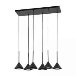Lampa wisząca czarna ze stożkowymi kloszami CONO BLACK MINI 6 10306 TK Lighting