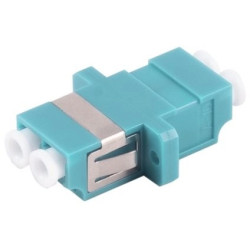 FO connector, LC socket to LC socket, OM3, multimode, ceramic, turquoise, BS07-60012