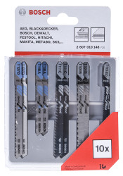 Zestaw ostrzy do wyrzynarki, model: T101B, T111C, T118A, T119BO, T127D, typ trzpienia: Uchwyt sztorcowy, dł. cięcia: