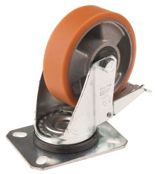 Koło samonastawne średnica kabla 100mm Płyta LAG 120kg wysokość całkowita 128mm