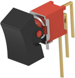 Rocker switch, black, 1 pole, On-On, changeover switch, 0.4 VA/20 V AC/DC, IP67, unlit, unprinted, 2267088-5