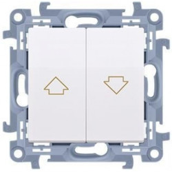 Przycisk odbijający żaluzjowy podwójny SIMON 10 (góra/dół) biały 10A Kontakt Simon CZP1.01/11