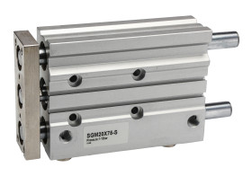 Siłownik z prowadzeniem skok 75mm RS PRO Ø 20mm 125 x 81 x 30mm 125mm