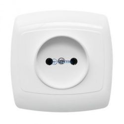 Gniazdo pojedyncze podtynkowe bez uziemienia Schneider Bingo Białe