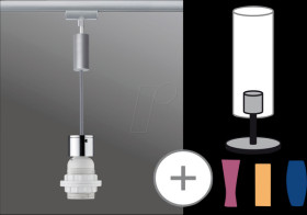 95436 URail pendant light 2Easy, E27, max. 20 W, dimmable, chrome/chro