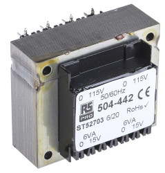 Transformator do druku 15V ac 115 V ac, 230 V ac 2 wyjścia THT 12VA