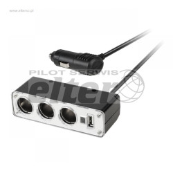 Rozdzielacz Zapalniczki1x3 z ładowarką USB ZLA0633