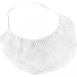 Ochronniki na brodę z włókniny polipropylenowej op. 100 szt. kolor biały rozmiar Uniwersalny CORP PO115