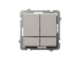 SONATA Wyłącznik dwugrupowy świecznikowy z podświetleniem niebieskim kaszmirowy ŁP-2RS/m/82 OSPEL