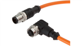 Kabel Połączeniowy, 0,6 M, M12 Żeński (Gniazdo) 4-Pinowy Kątowy, M12 Męski...