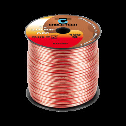 2x2.0mm OFC Speaker Cable - 99.99% Copper, Transparent