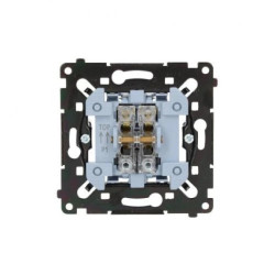 Simon 55 Przycisk podwójny zwierny (mechanizm) 10AX, 250V~, szybkozłącza, czarna rama SP2MR