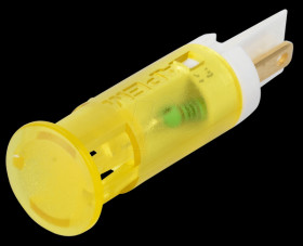 QS101XXY12 Indicator LED, 12 V DC, 10 mm, FASTON, yellow