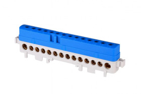 Listwa przyłączeniowa izolowana LPI-14n 14-otworów 101A IP20 niebieska A18-1068